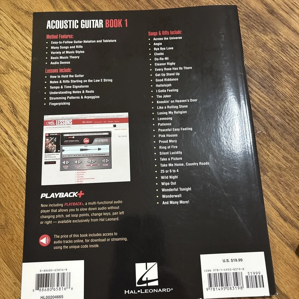 Acoustic Guitar Book 1 (Hal Leonard, 2015, Paperback) LIKE NEW